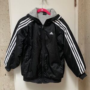 adidas Black&White Hooded Windbreaker Jacket